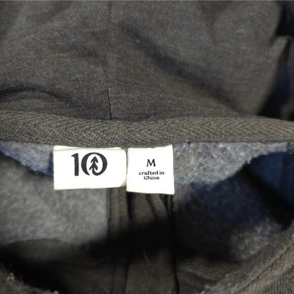 10Tree Zip Up Hoodie Sweater Men Size M Organic Cotton Recycled Polyester Blend - Picture 3 of 7